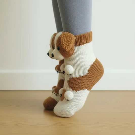 3D cavalier dog socks