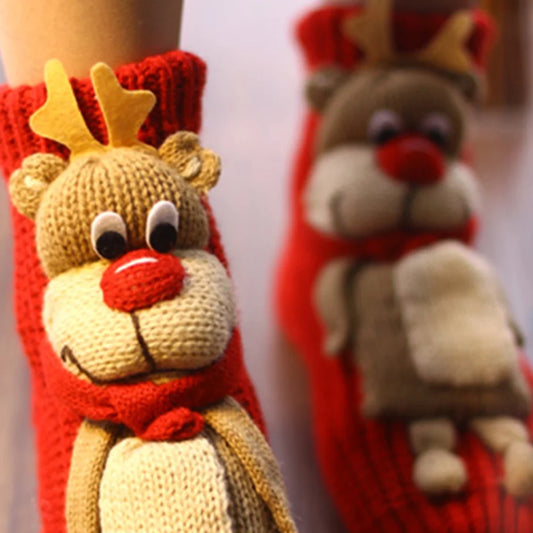 3D chrismas deer socks