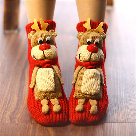 3D chrismas deer socks