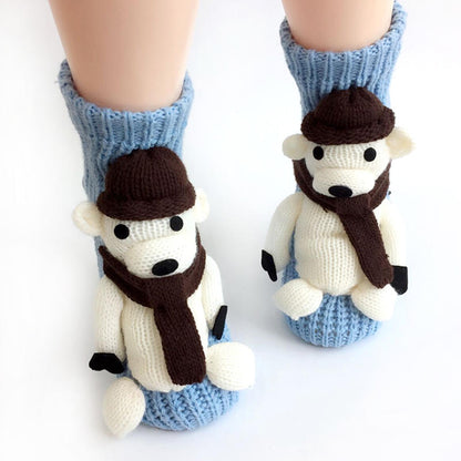 3d white bear socks for kids