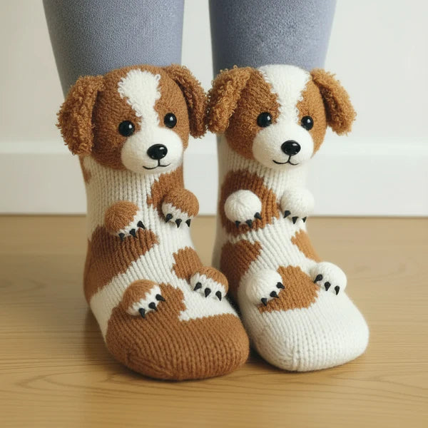 3D cavalier dog socks