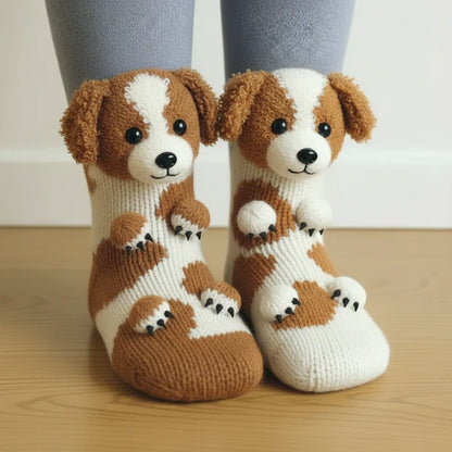 3D cavalier dog socks