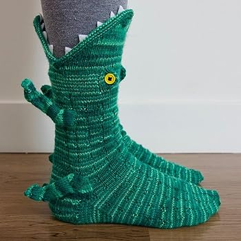 3D crocodile socks