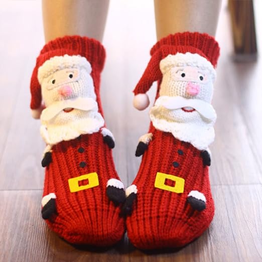 3d santa socks for kids