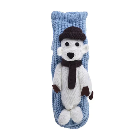 3d white bear socks for kids