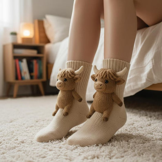 3d Highland cow socks